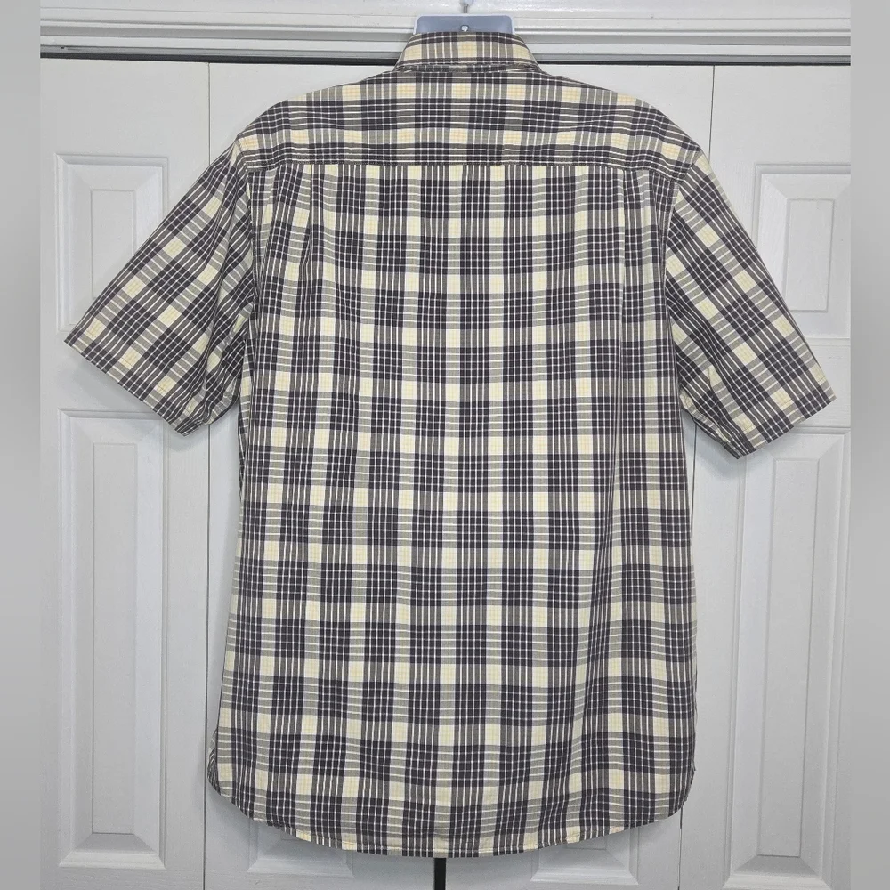 Carhartt Men’s XL Tall Relaxed Fit Button Down Shirt Short Sleeve Plaid Cotton - Picture 2 of 5